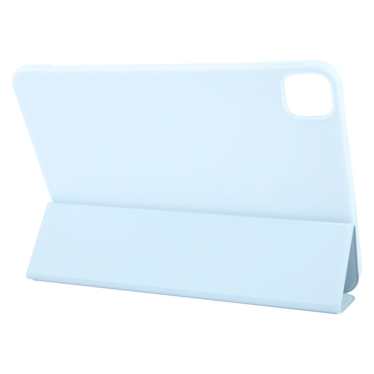 For iPad Pro 11 2024 GEBEI 3-folding Holder Shockproof Flip Leather Tablet Case(Sky Blue)