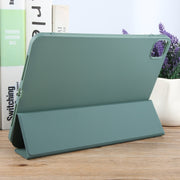 For iPad Pro 11 2024 GEBEI 3-folding Holder Shockproof Flip Leather Tablet Case(Dark Green)