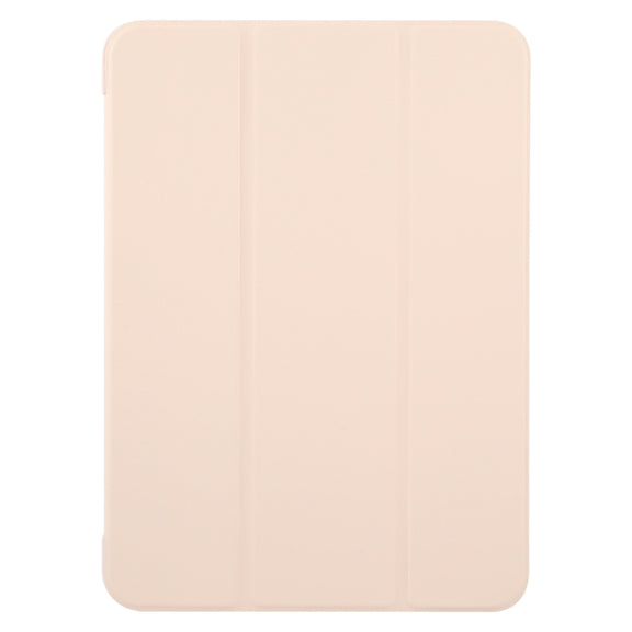 For iPad Pro 11 2024 GEBEI 3-folding Holder Shockproof Flip Leather Tablet Case(Pink)