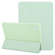 For iPad Pro 11 2024 GEBEI 3-folding Holder Shockproof Flip Leather Tablet Case(Green)