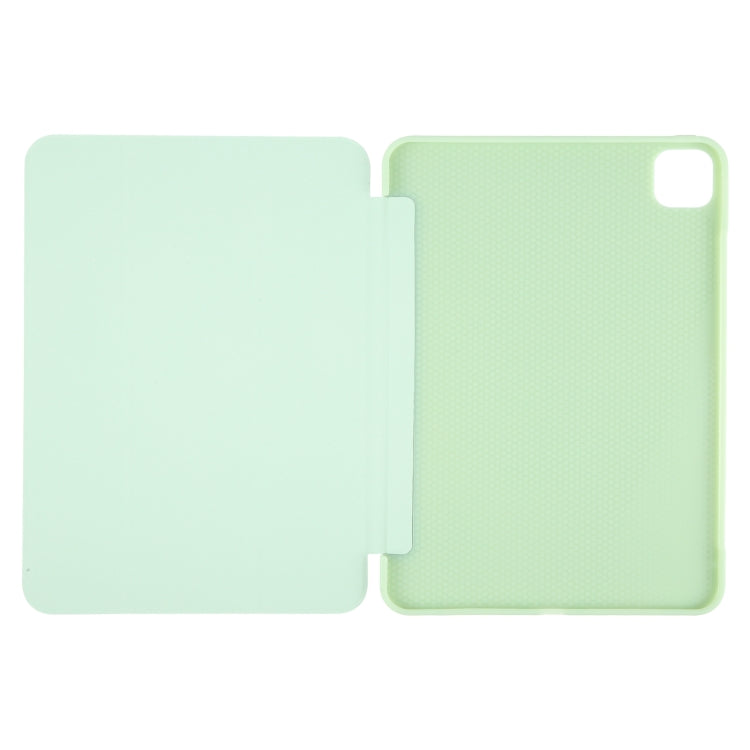 For iPad Pro 11 2024 GEBEI 3-folding Holder Shockproof Flip Leather Tablet Case(Green)