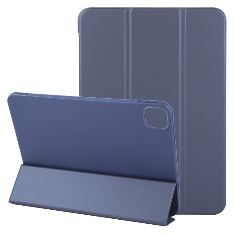 For iPad Air 13 2025 / 2024 GEBEI 3-folding Holder Shockproof Flip Leather Tablet Case(Dark Blue)