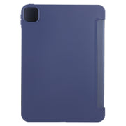 For iPad Air 13 2025 / 2024 GEBEI 3-folding Holder Shockproof Flip Leather Tablet Case(Dark Blue)