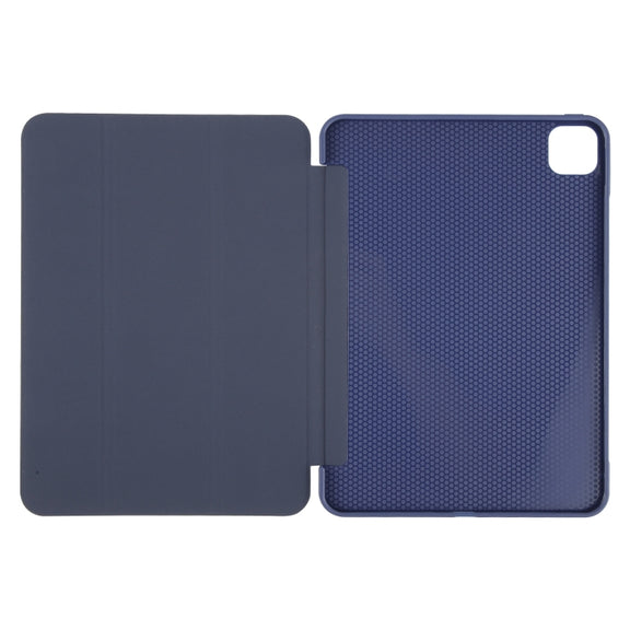 For iPad Air 13 2025 / 2024 GEBEI 3-folding Holder Shockproof Flip Leather Tablet Case(Dark Blue)