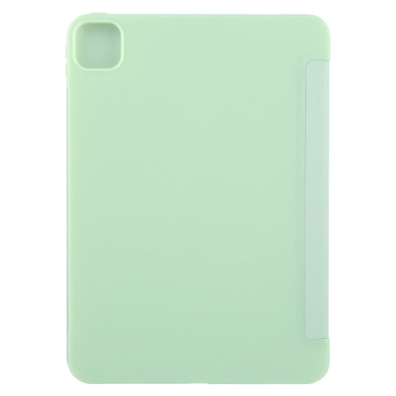 For iPad Air 13 2025 / 2024 GEBEI 3-folding Holder Shockproof Flip Leather Tablet Case(Green)