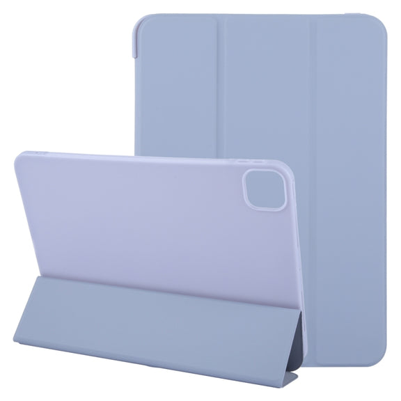 For iPad Pro 13 2024 GEBEI 3-folding Holder Shockproof Flip Leather Tablet Case(Light Purple)