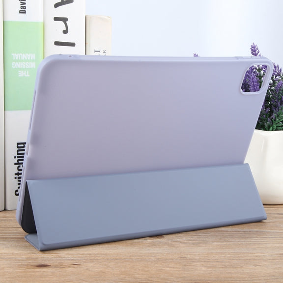 For iPad Pro 13 2024 GEBEI 3-folding Holder Shockproof Flip Leather Tablet Case(Light Purple)