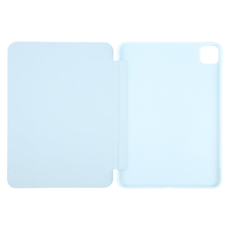 For iPad Pro 13 2024 GEBEI 3-folding Holder Shockproof Flip Leather Tablet Case(Sky Blue)