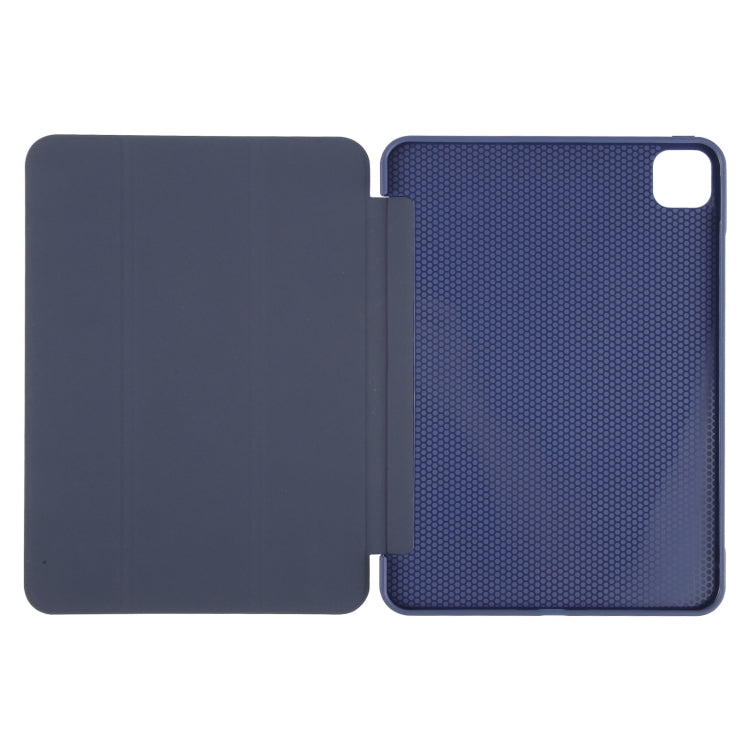 For iPad Pro 13 2024 GEBEI 3-folding Holder Shockproof Flip Leather Tablet Case(Dark Blue)