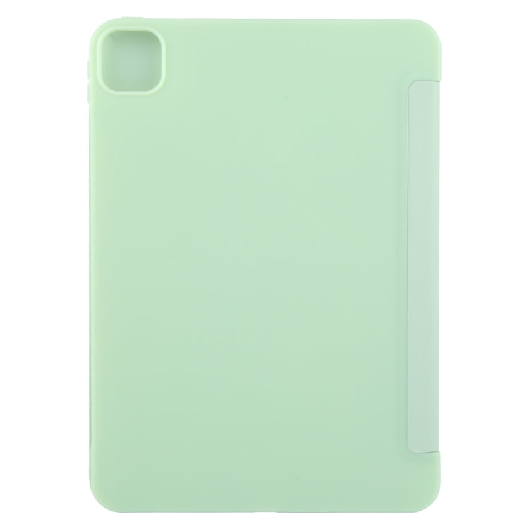 For iPad Pro 13 2024 GEBEI 3-folding Holder Shockproof Flip Leather Tablet Case(Green)