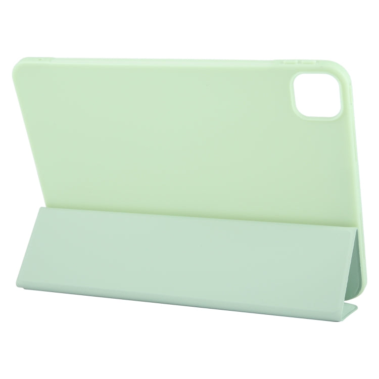 For iPad Pro 13 2024 GEBEI 3-folding Holder Shockproof Flip Leather Tablet Case(Green)
