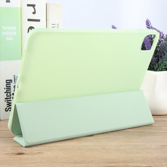 For iPad Pro 13 2024 GEBEI 3-folding Holder Shockproof Flip Leather Tablet Case(Green)