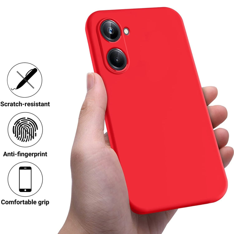For Realme 10 Pro 5G Solid Color Liquid Silicone Dropproof Full Coverage Phone Case(Red)