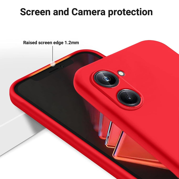 For Realme 10 Pro 5G Solid Color Liquid Silicone Dropproof Full Coverage Phone Case(Red)