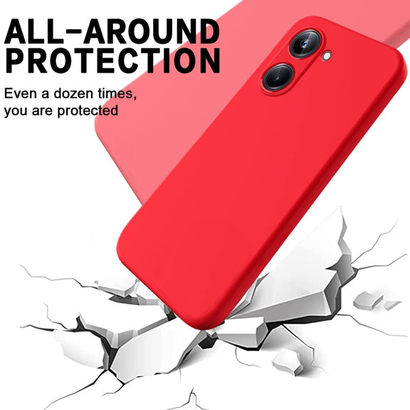 For Realme 10 Pro 5G Solid Color Liquid Silicone Dropproof Full Coverage Phone Case(Red)