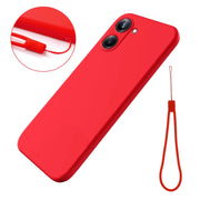 For Realme 10 Pro 5G Solid Color Liquid Silicone Dropproof Full Coverage Phone Case(Red)