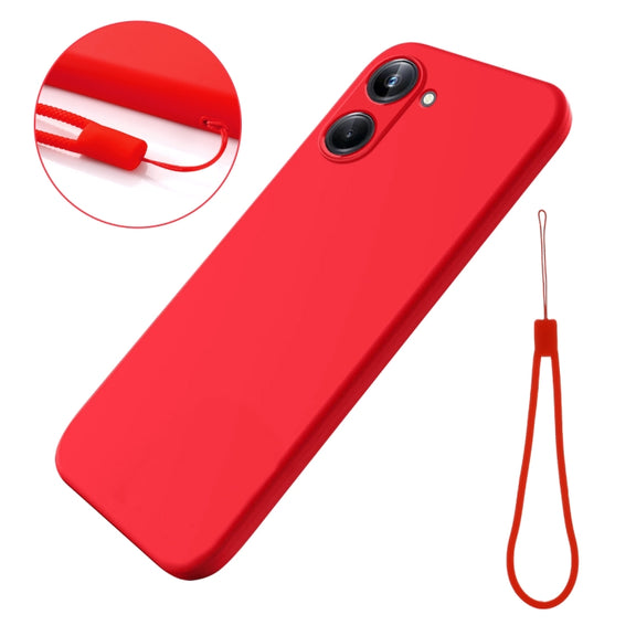 For Realme 10 Pro 5G Solid Color Liquid Silicone Dropproof Full Coverage Phone Case(Red)