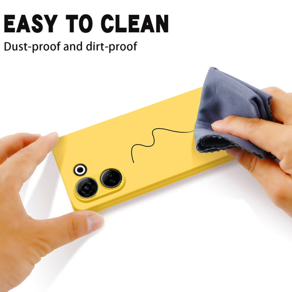 For Tecno Camon 20 Pro 4G Pure Color Liquid Silicone Shockproof Phone Case(Yellow)