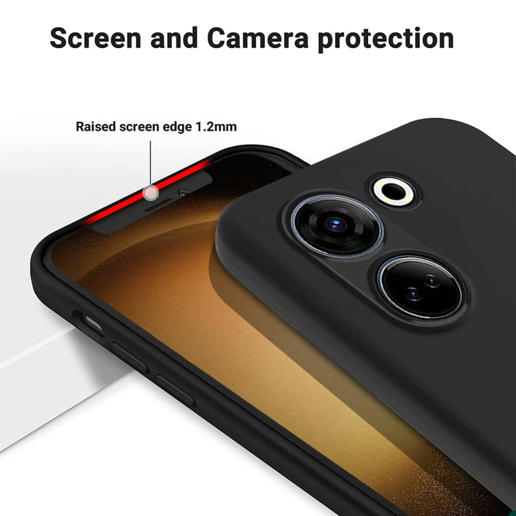 For Tecno Camon 20 4G Pure Color Liquid Silicone Shockproof Phone Case(Black)