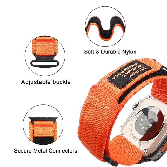 Nylon Two Section Watch Band For Apple Watch Ultra 2 49mm(Orange)