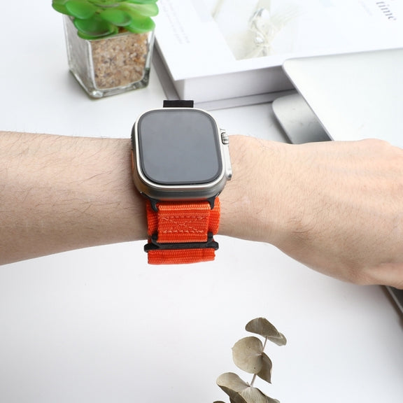 Nylon Two Section Watch Band For Apple Watch Ultra 2 49mm(Orange)