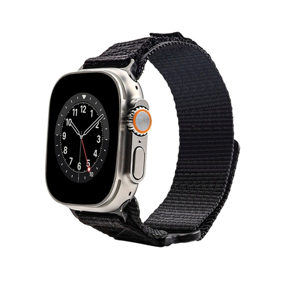 Nylon Two Section Watch Band For Apple Watch Ultra 2 49mm(Black)