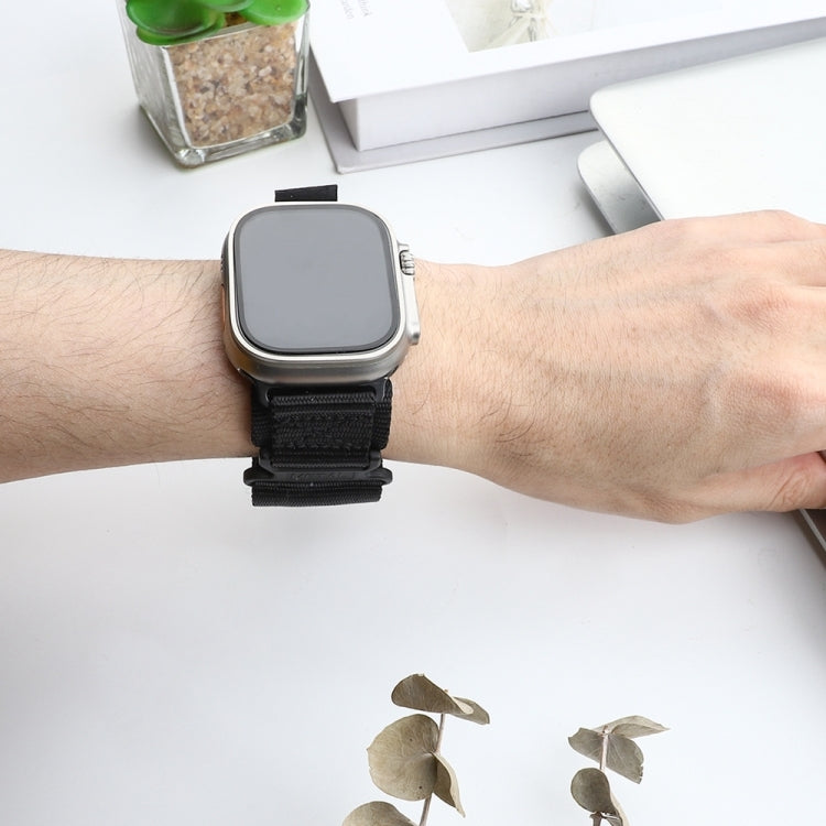 Nylon Two Section Watch Band For Apple Watch Ultra 2 49mm(Black)