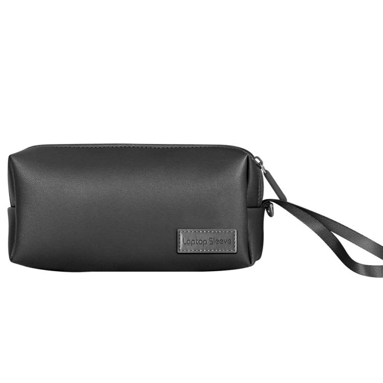 Water-resistant PU Leather Laptop Accessory Bag(Black)