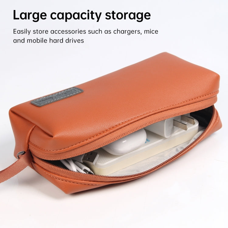 Water-resistant PU Leather Laptop Accessory Bag(Grey)