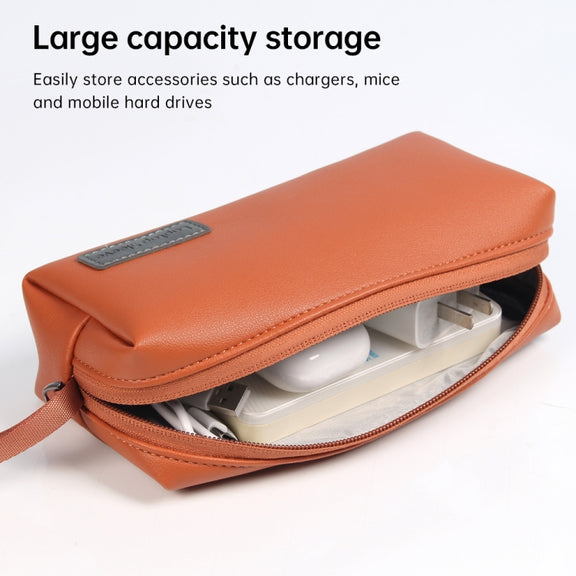 Water-resistant PU Leather Laptop Accessory Bag(Dark Green)