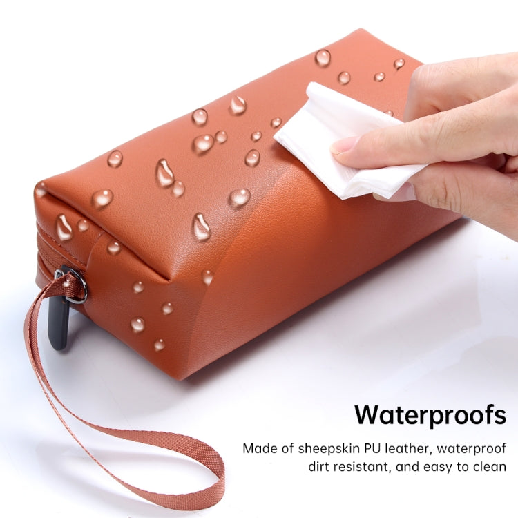 Water-resistant PU Leather Laptop Accessory Bag(Dark Blue)