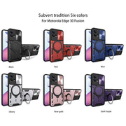 For Motorola Edge 30 Fusion CD Texture Sliding Camshield Magnetic Holder Phone Case(Silver)