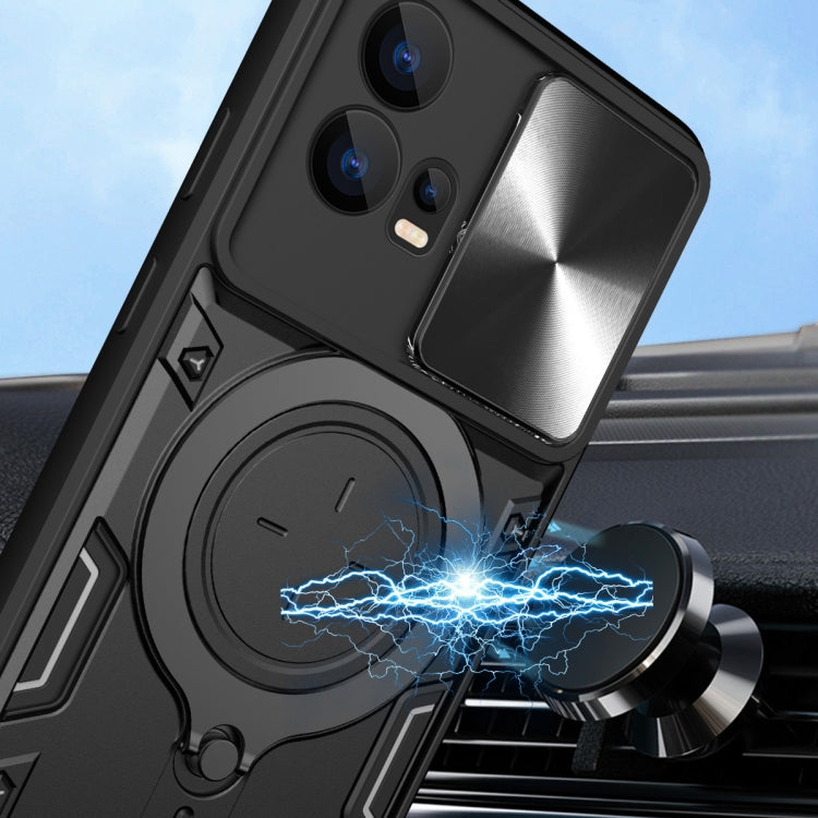 For Motorola Edge 30 Fusion CD Texture Sliding Camshield Magnetic Holder Phone Case(Silver)