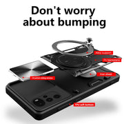 For Motorola Moto G22 / E32 CD Texture Sliding Camshield Magnetic Holder Phone Case(Red)