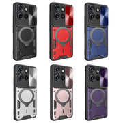 For Motorola Edge 50 Neo CD Texture Sliding Camshield Magnetic Holder Phone Case(Purple)