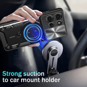 For Motorola Moto G75 5G CD Texture Sliding Camshield Magnetic Holder Phone Case(Black)