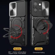 For Motorola Moto G 2025 CD Texture Sliding Camshield Magnetic Holder Phone Case(Pink)