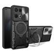 For OPPO Reno8 Pro 5G CD Texture Sliding Camshield Magnetic Holder Phone Case(Black) - OPPO Cases by PMC TechLife | Online Shopping South Africa | PMC TechLife | Buy Now Pay Later Mobicred