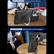 For OPPO Reno8 Pro 5G CD Texture Sliding Camshield Magnetic Holder Phone Case(Blue)