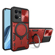 For OPPO Reno7 4G / F21 Pro 4G CD Texture Sliding Camshield Magnetic Holder Phone Case(Red) - OPPO Cases by PMC TechLife | Online Shopping South Africa | PMC TechLife | Buy Now Pay Later Mobicred