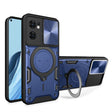 For OPPO Reno7 5G CD Texture Sliding Camshield Magnetic Holder Phone Case(Blue) - OPPO Cases by PMC TechLife | Online Shopping South Africa | PMC TechLife | Buy Now Pay Later Mobicred