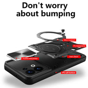 For OPPO Reno8 5G CD Texture Sliding Camshield Magnetic Holder Phone Case(Black)