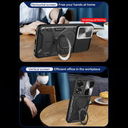 For OPPO A78 4G CD Texture Sliding Camshield Magnetic Holder Phone Case(Red)