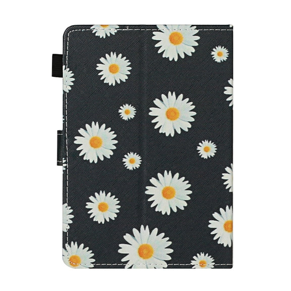 For 10 inch Universal Tablet PC Flower Pattern Horizontal Flip Leather Case with Card Slots & Holder(Small Daisies)