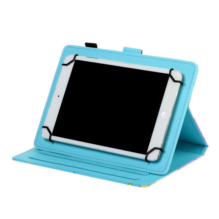For 10 inch Universal Tablet PC Flower Pattern Horizontal Flip Leather Case with Card Slots & Holder(Small Daisies)