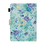 For 10 inch Universal Tablet PC Flower Pattern Horizontal Flip Leather Case with Card Slots & Holder(Purple Flower)