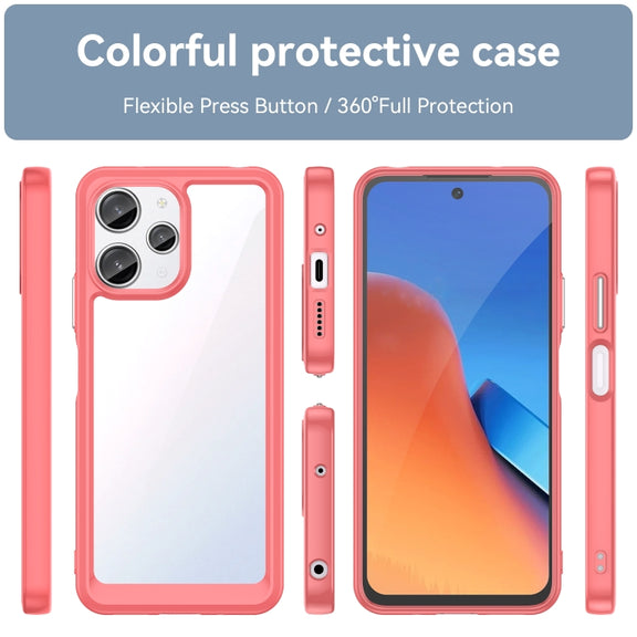 For Xiaomi Redmi 12R Colorful Series Acrylic Hybrid TPU Phone Case(Red)