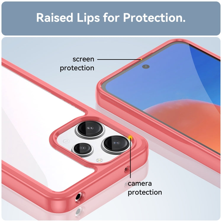 For Xiaomi Redmi 12R Colorful Series Acrylic Hybrid TPU Phone Case(Red)