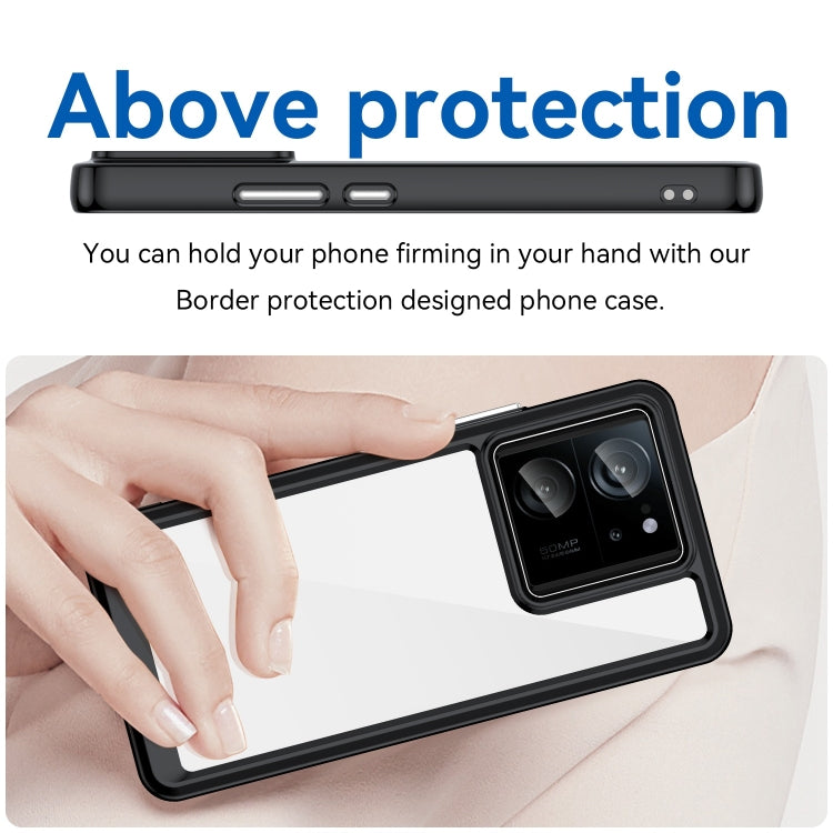 For Xiaomi 13T Pro Colorful Series Acrylic Hybrid TPU Phone Case(Black)
