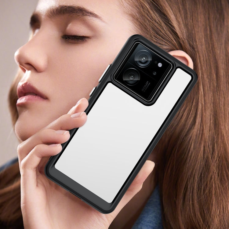 For Xiaomi 13T Pro Colorful Series Acrylic Hybrid TPU Phone Case(Black)